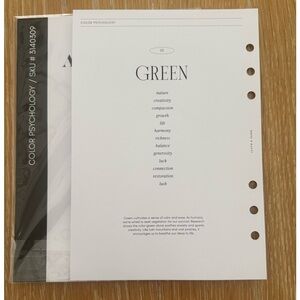 Cloth & Paper Color Psychology Planner Inserts A5